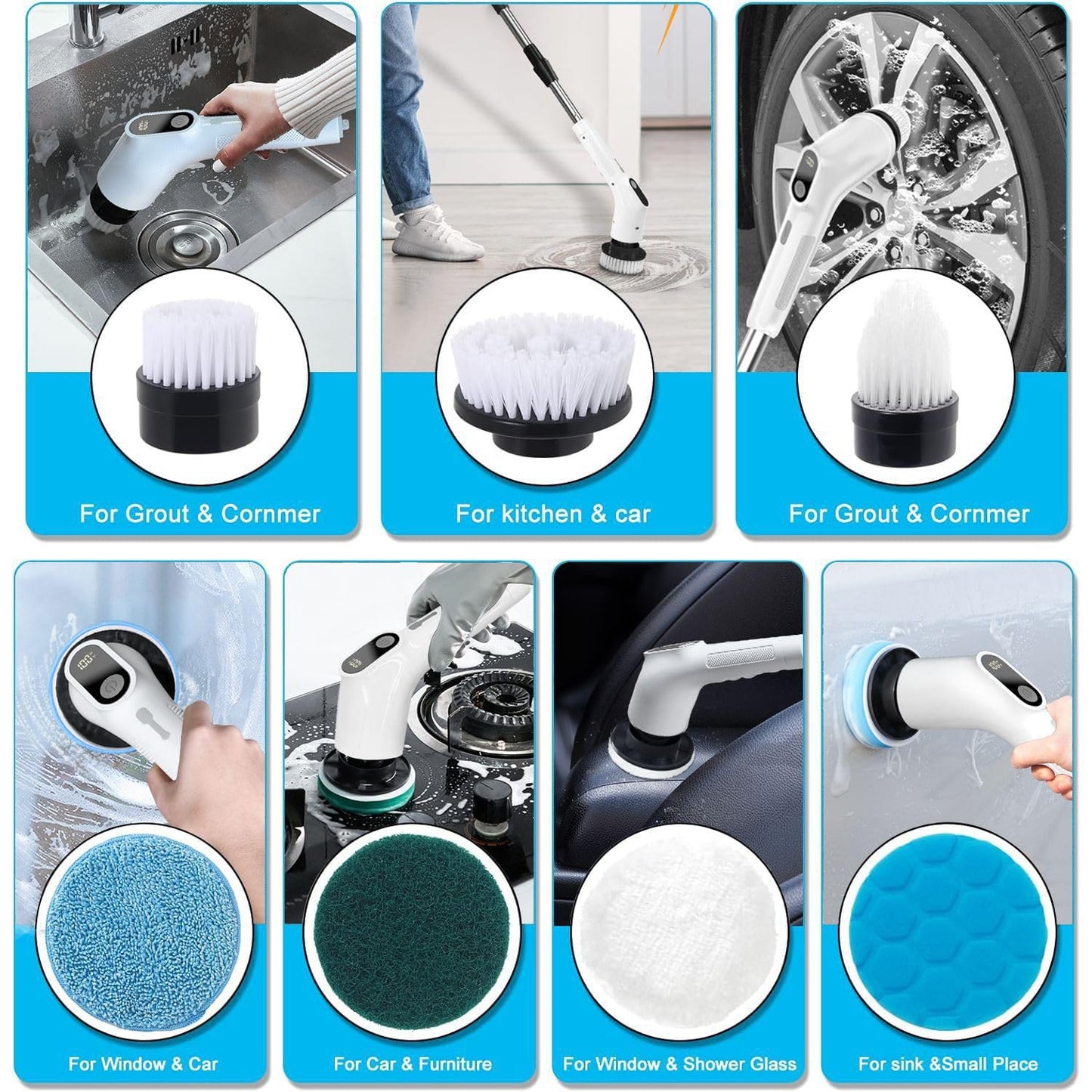 9-in-1 Electric Spin Scrubber