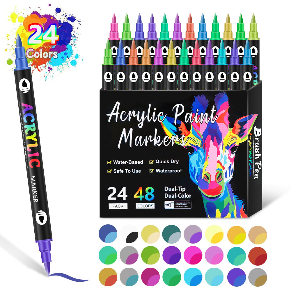 Dual-Tip Acrylic Paint Marker Set