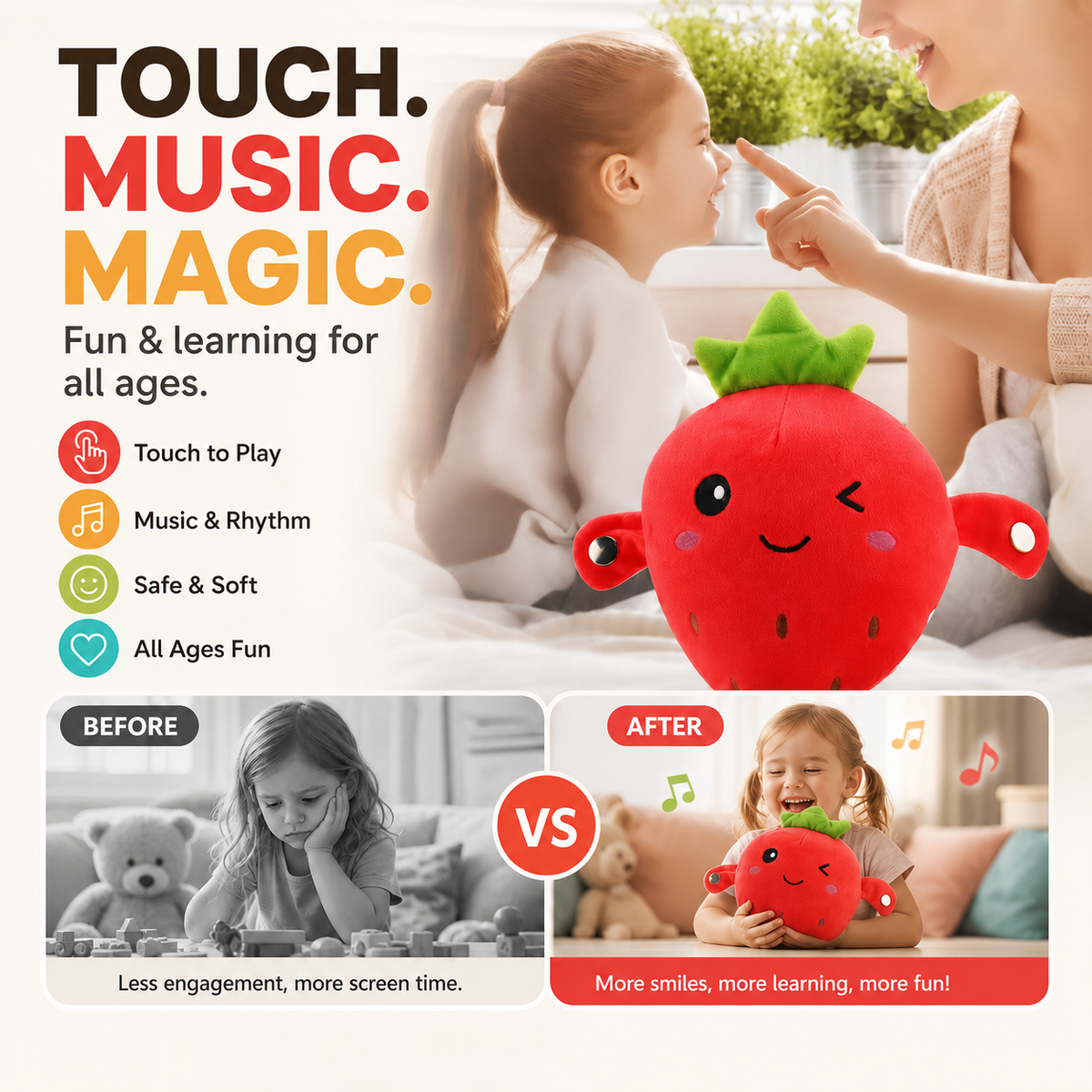 Interactive Sensory Musical Plush Toy