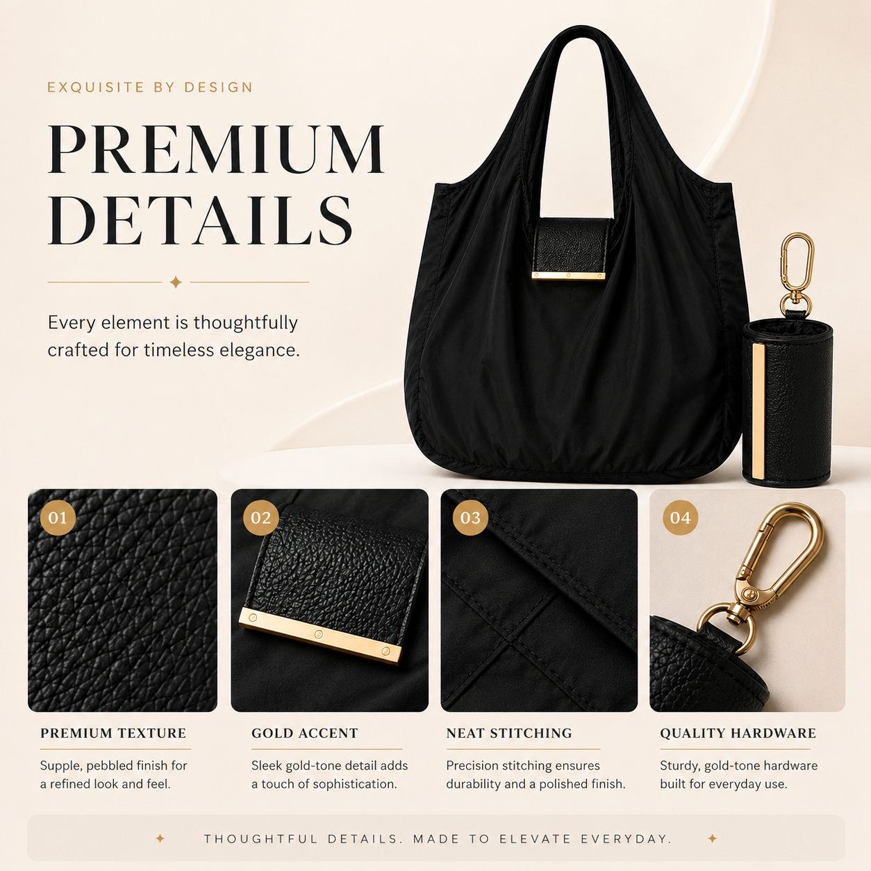 Foldable Keychain Tote Bag