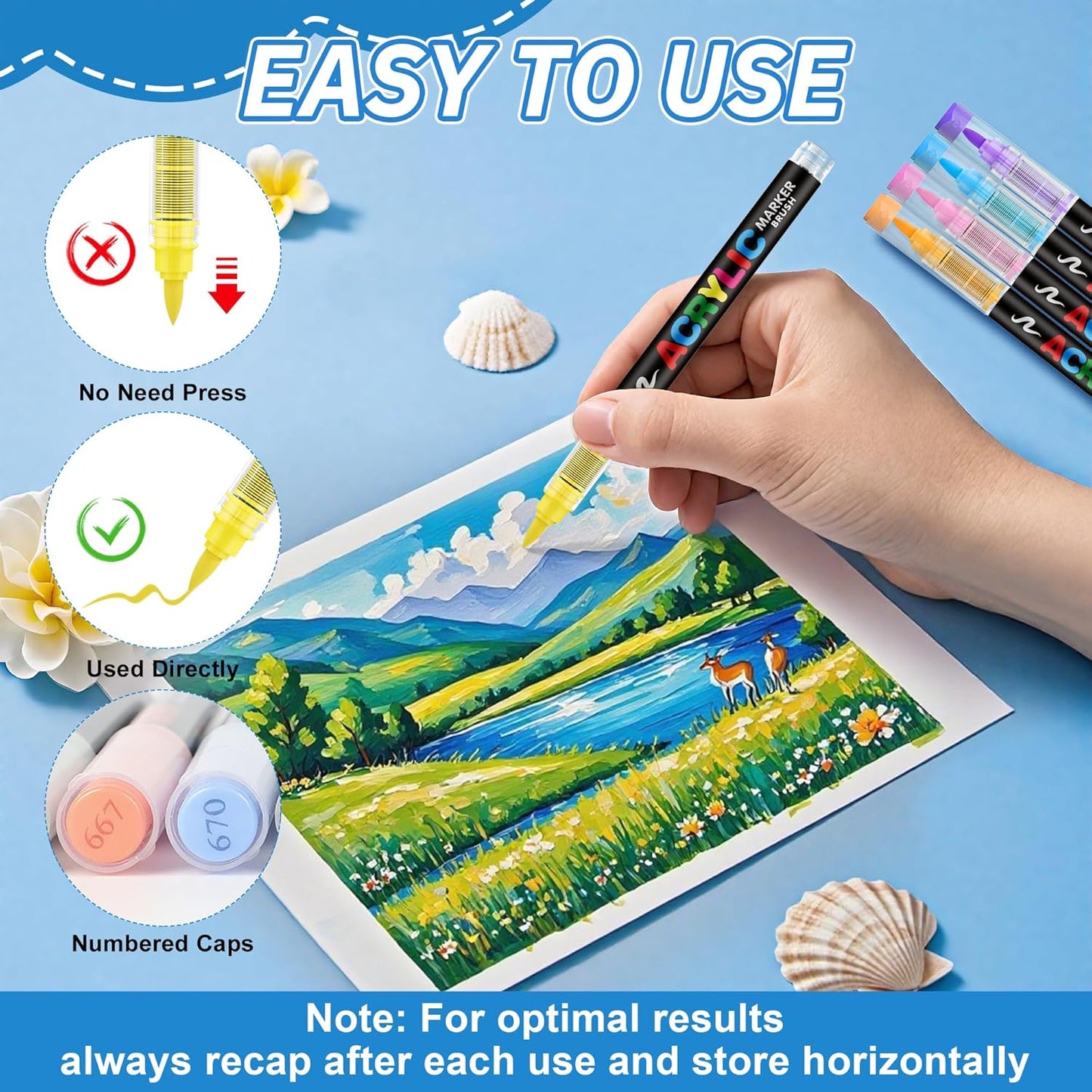 Acrylic Brush Marker Set