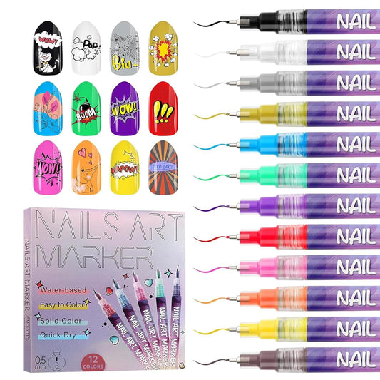 Nail Art Marker Pens | 12 Color Set
