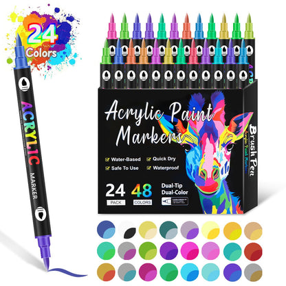 Dual-Tip Acrylic Paint Marker Set