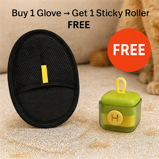 Pet Hair Removal Glove (Get Sticky Roller Free)