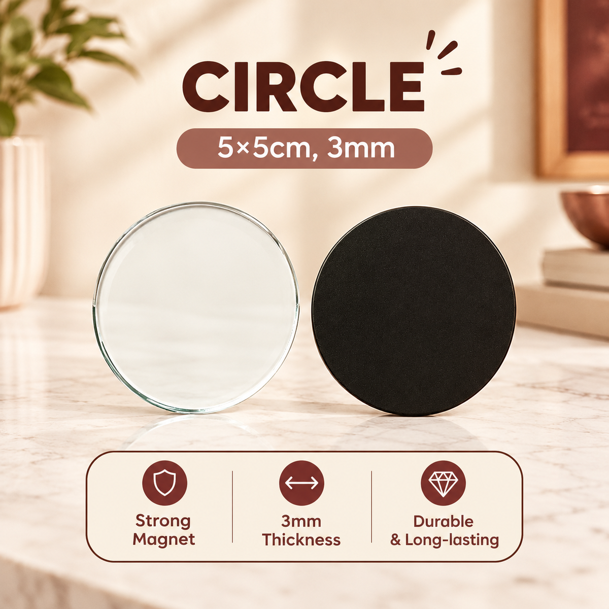 DIY Clear Acrylic Fridge Magnet Kit | Set of 10