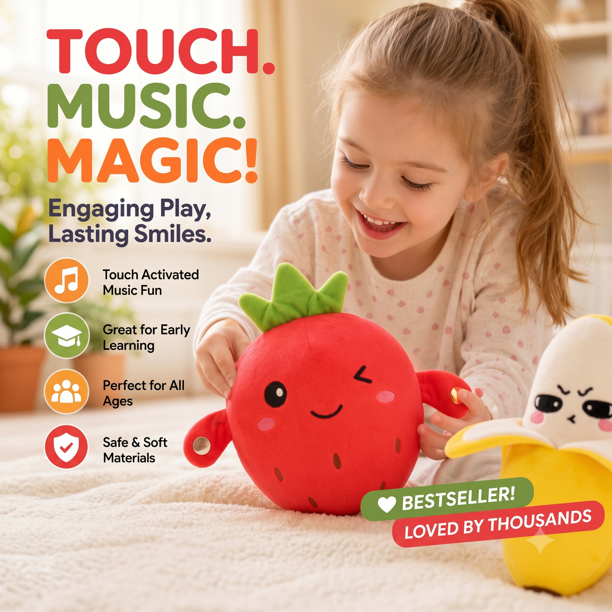Interactive Sensory Musical Plush Toy