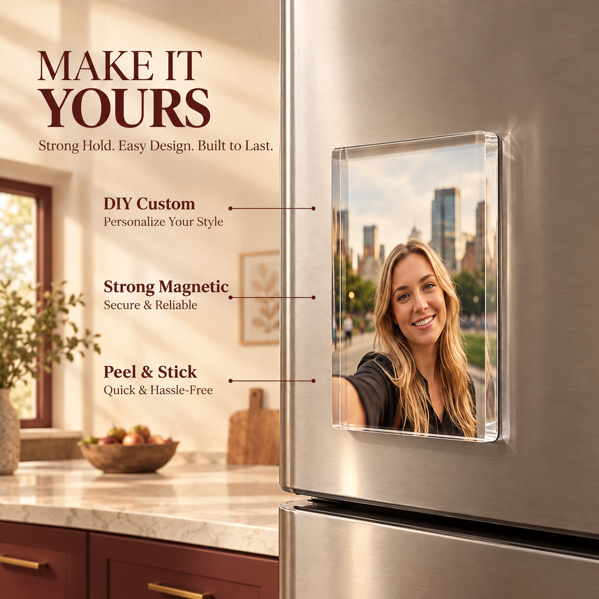 DIY Clear Acrylic Fridge Magnet Kit | Set of 10